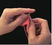 Continental Knitting - Knit stitch Continental Knitting - Knit stitch
