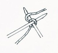 2 needle cast on, wrap yarn round 2 needle cast on, wrap yarn round