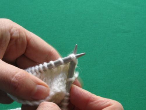Position of needles for k2tog (Knit 2 together) when decreasing